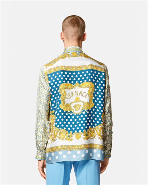 versace silk star shirt mens|Versace collection men shirt sale.